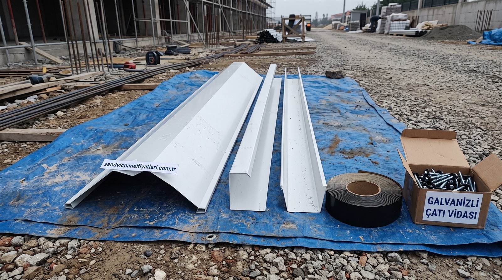 Mahya kapama, kenar kapama, dere profili ve çatı vidaları